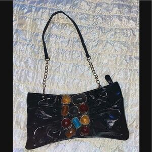 Jessica mcclintock large stone embellished clutch